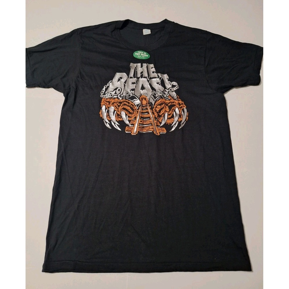 Kings Island The Beast T Shirt XL Single Stitch Puff Print Vintage 80s USA NOS